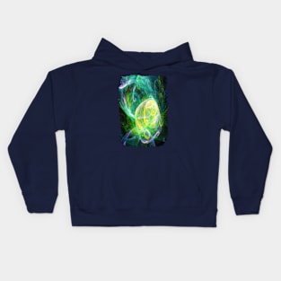 Alien Turquoise Yellow Teal Green Kids Hoodie